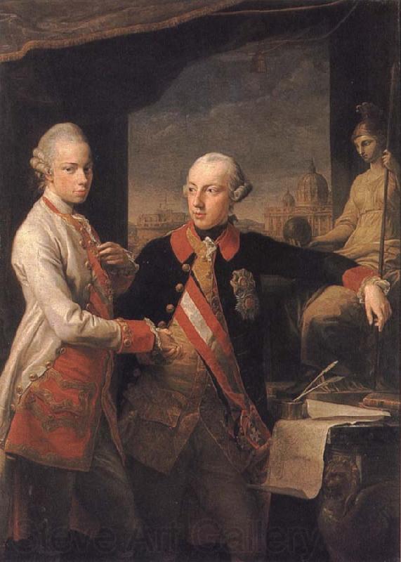 Pompeo Batoni Emperor Foseph II and Grand Duke Pietro Leopoldo of Tusany Norge oil painting art